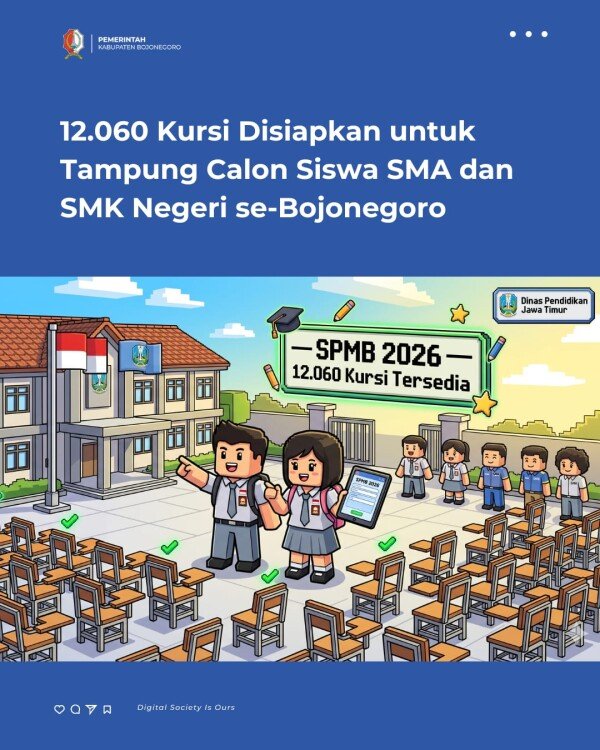 12.060 Kursi Disiapkan untuk Tampung Calon Siswa SMA dan SMK Negeri se-Bojonegoro