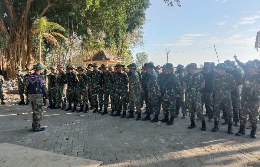 Aktifitas Pagi Sebelum ke Sasaran, Satgas TMMD Laksanakan Apel Pembagian Sektor