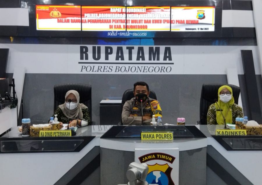 Antisipasi Wabah PMK di Bojonegoro, Polres Bojonegoro Gelar Rakor