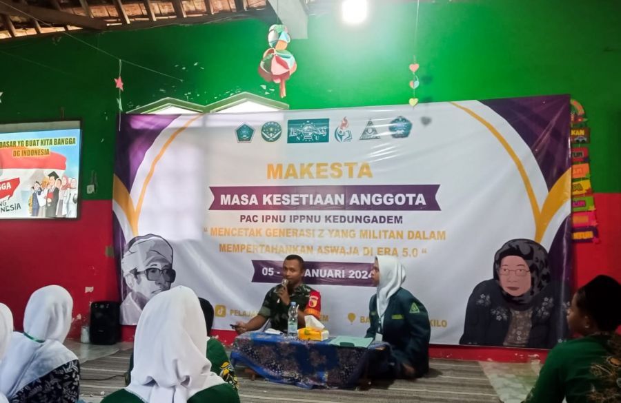 Babinsa Koramil Kedungadem Kodim 0813 Bojonegoro bekali Wasbang Peserta Makesta IPNU-IPPNU