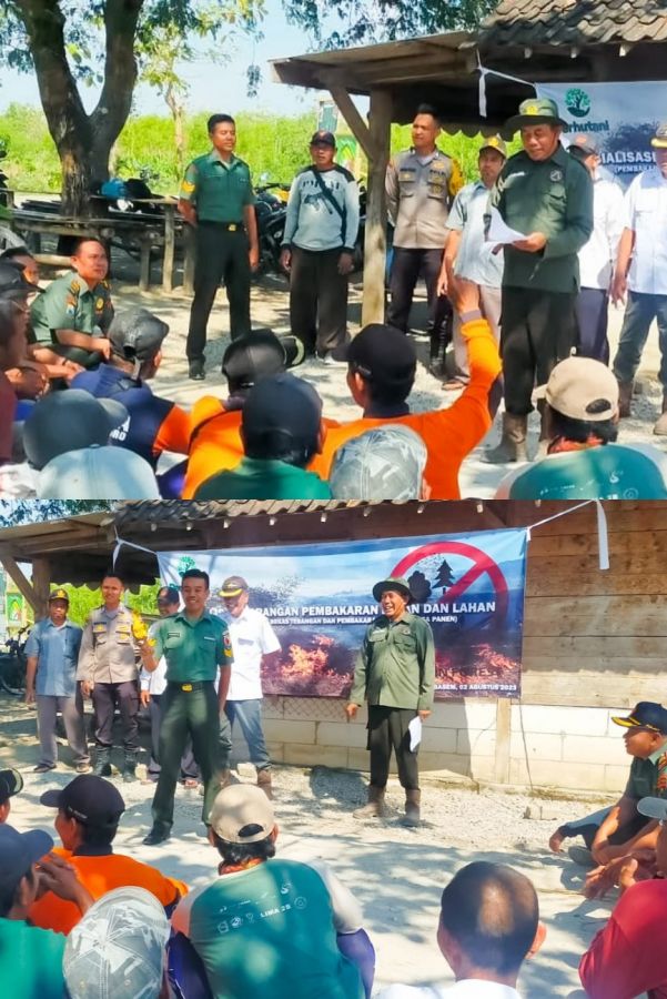 Babinsa Koramil Ngasem Kodim 0813 Bojonegoro Hadiri Acara Sosialisasi Larangan Pembakaran Hutla
