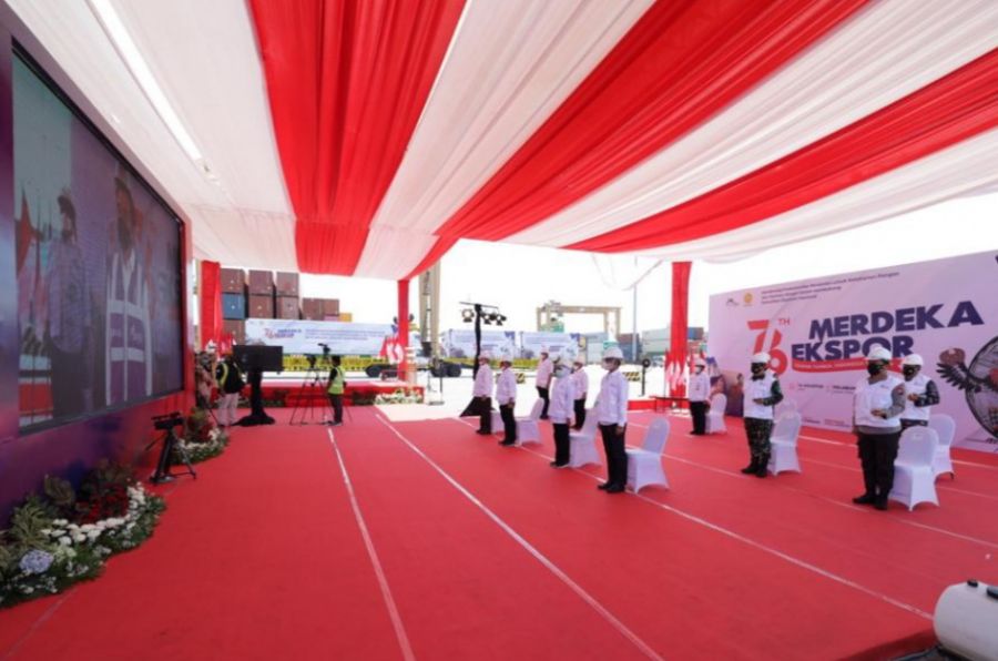 Bersama Presiden RI, Forkopimda Jatim Laksanakan Video Virtual Ceremonial Merdeka Ekspor 2021