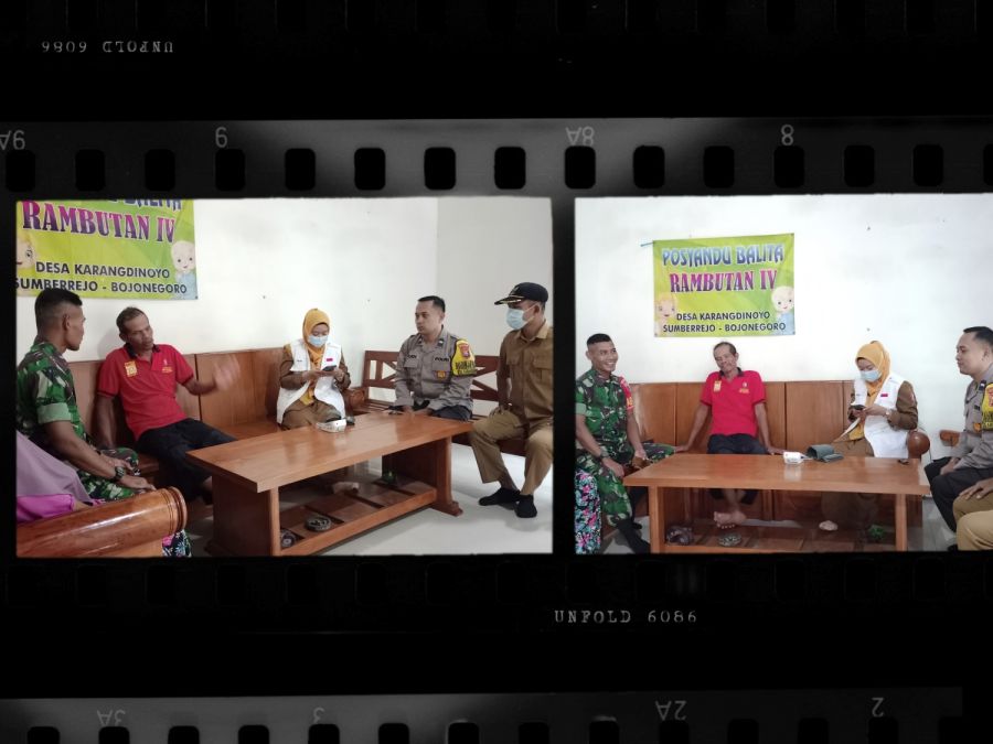 Bhabinkamtibmas Polsek Sumberjo Dampingi Tim Kesehatan Melakukan Pengecekan Kesehatan Warga