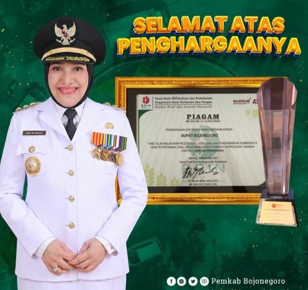 Bojonegoro, Pemerintah Daerah Pertama yang Dapatkan Penghargaan dari BRIN