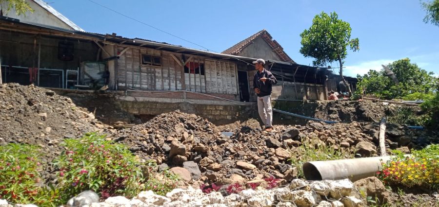 BPBD Bojonegoro Lakukan Asesmen Tanggul Longsor Di Ngaglik Kedungadem