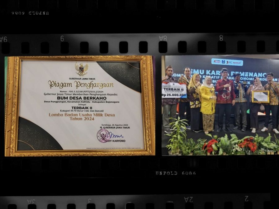 BUM Desa Berkaho Pungpungan-Bojonegoro Raih Penghargaan Terbaik Kedua Tingkat Jatim