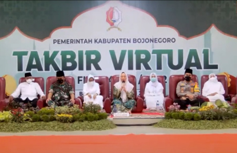 Bupati Anna dan Forkopimda Ikuti Takbir Virtual di Pendopo Sambut Idul Fitri 1443H