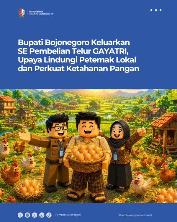 Bupati Bojonegoro Keluarkan SE Pembelian Telur GAYATRI