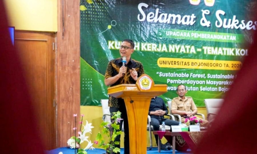 Bupati Hadiri Pelepasan Peserta Kuliah Kerja Nyata Tematik Kolaboratif Universitas Unigoro 2026