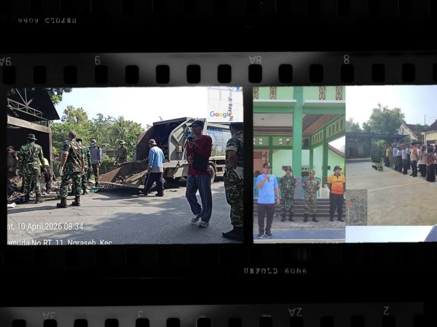 Camat Dander Pimpin Pembersihan Sampah Menumpuk di Pasar Mojoranu