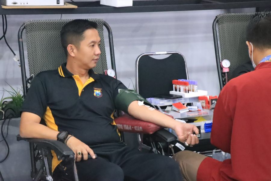 Cooling System Pasca Pemilu 2024, Polres Bojonegoro Gelar Donor Darah