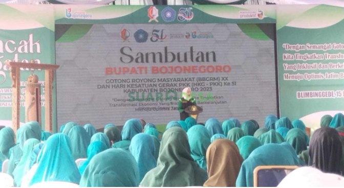 Dalam Acara Puncak BBGRM Bupati Bojonegoro Sampaikan Pentingnya Gotongroyong