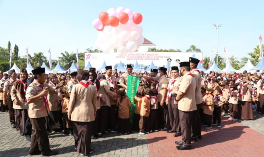 Dandim 0812 bersama Kapolres dan Bupati Lamongan Launching Pra Siaga Kwartir Cabang Gerakan Pramuka