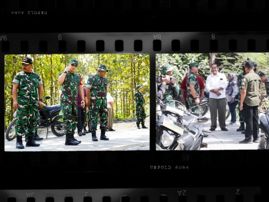 Dandim 0813 Bojonegoro Tinjau Progres Pembangunan Jalan Cor Beton TMMD 125 di Desa Soko