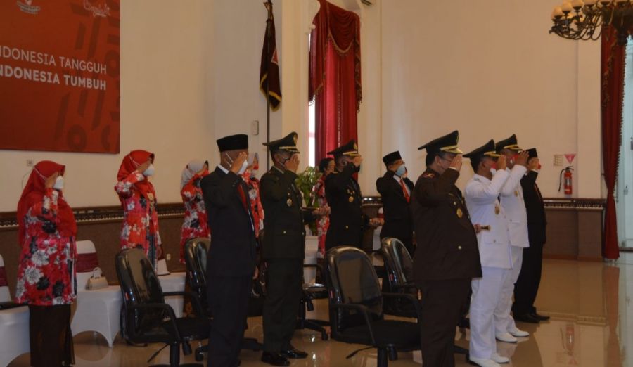 Dandim Boyolali Hadiri Upacara HUT RI Secara Virtual Di Aula Merbabu