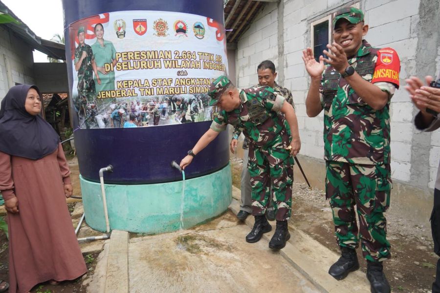 Danrem 071 Wijayakusuma Ikuti Peluncuran 2.664 titik sumber air Program TNI-AD Manunggal