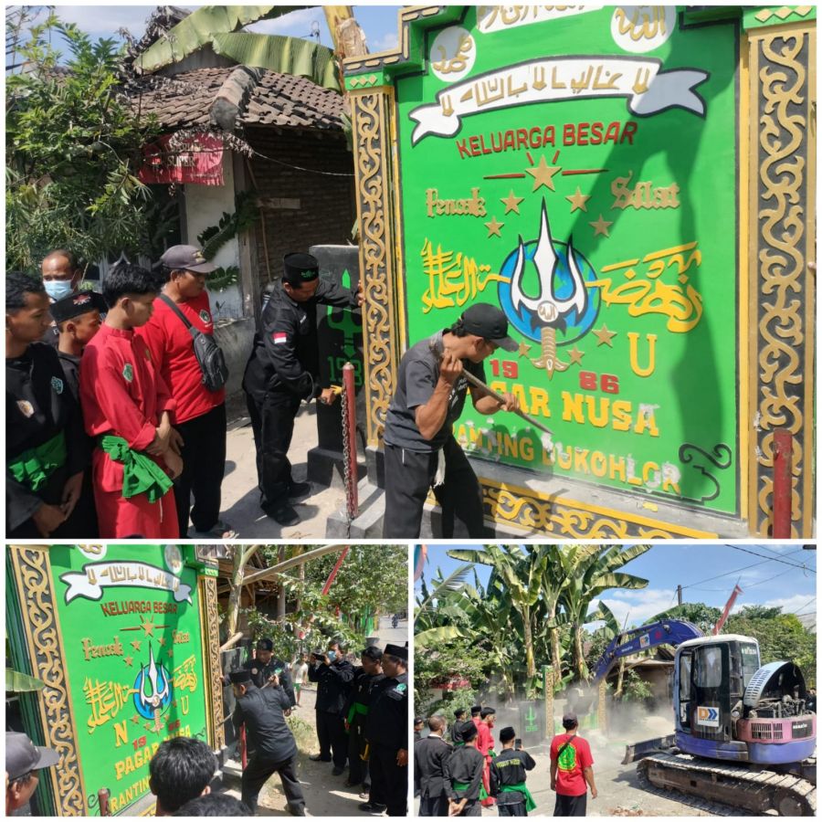 Demi Kondusifitas, Anggota Tetap PSNU Pagar Nusa Mulai Bongkar Sendiri Tugunya di Kecamatan Malo