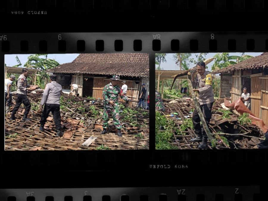Dengan Sigap TNI-Polri dan BPBD Bojonegoro Bantu Korban Bencana