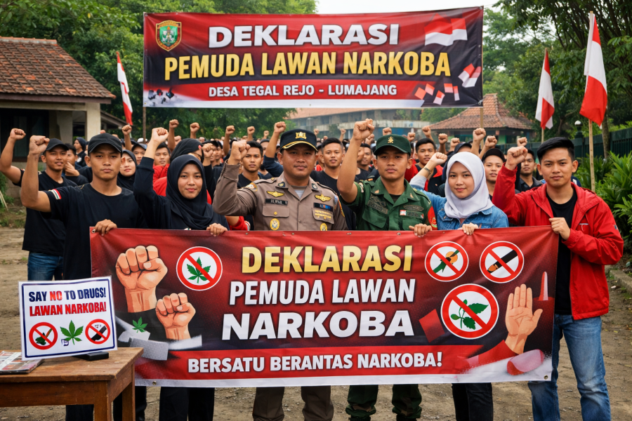 Desa Tegal Rejo Lumajang Deklarasi Pemuda Lawan Narkoba
