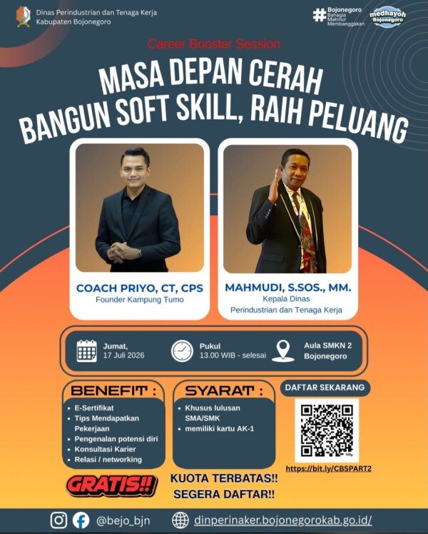 Disperinaker Bojonegoro Bangun Soft Skill Lulusan SMA/SMK Lewat Career Booster Session