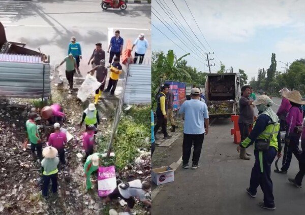 DLH Bojonegoro Turun Lapangan Bersihkan Tumpukan Sampah di Lahan Kosong