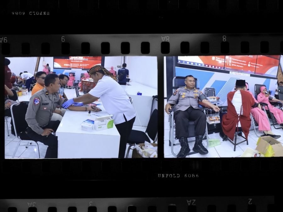 Donor Darah Warnai Hari Jadi ke-74 Humas Polri di Bojonegoro