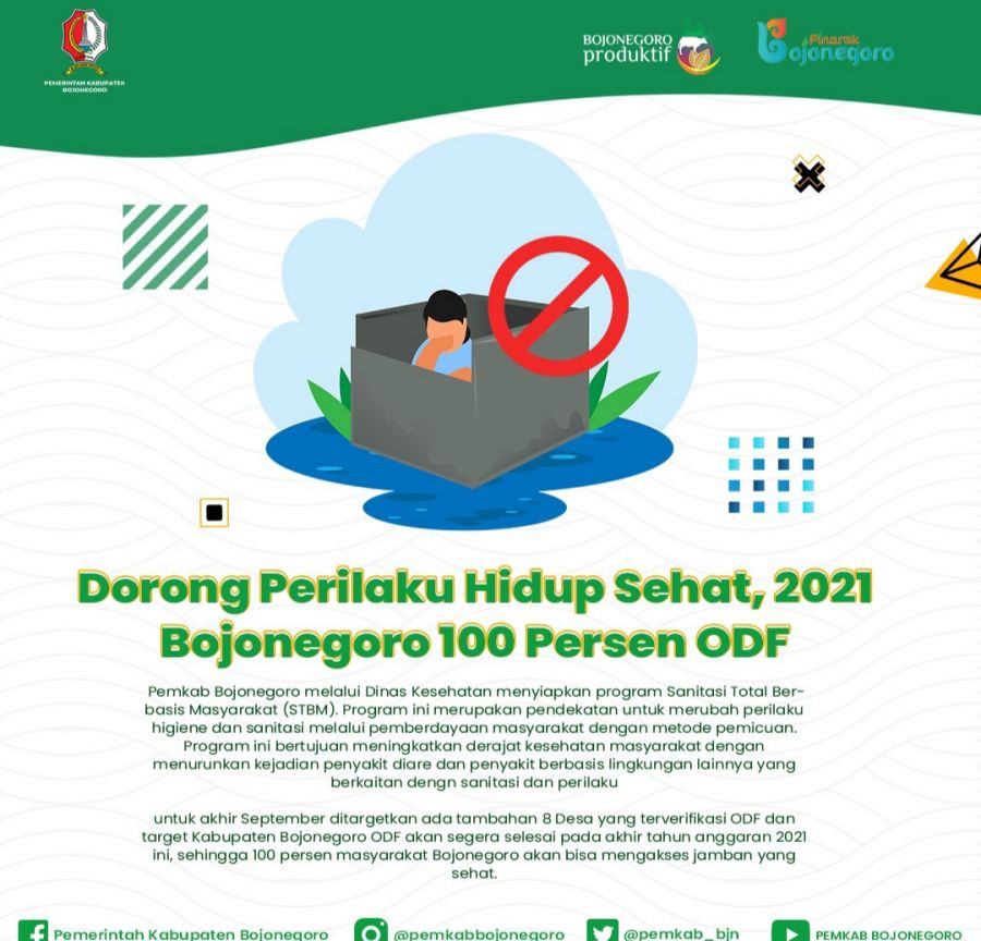 Dorong Perilaku Hidup Sehat, 2021 Bojonegoro 100 Persen ODF