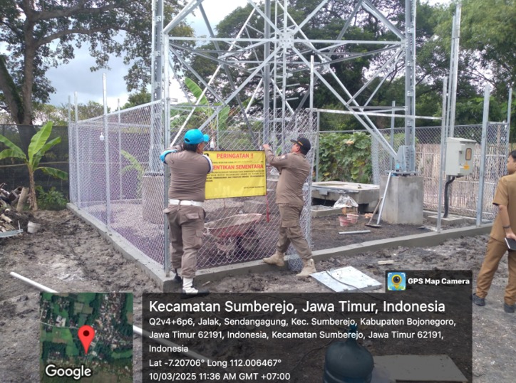 Dua Proyek Tower Telekomunikasi di Segel Dinas PTSP dan Satpol PP Kabupaten Bojonegoro