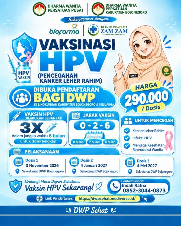 DWP Bojonegoro Programkan Vaksinasi HPV