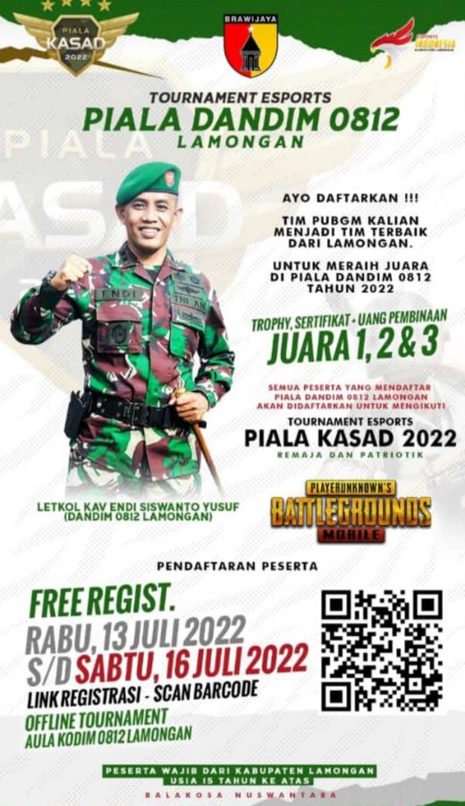 ESports Piala Kasad 2022, Kodim 0812 Lamongan Persiapkan Tim Terbaik PUPG 