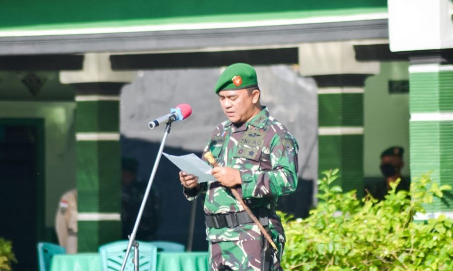 Gelar Upacara Bendera, Dandim Bojonegoro Sampaikan Amanat Pangdam V Brawijaya