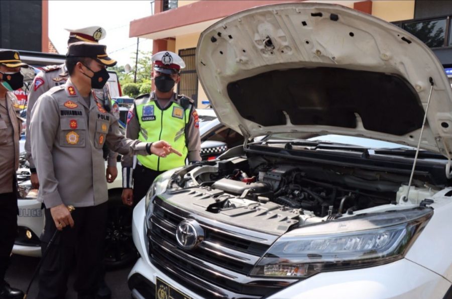 Guna Optimalkan Kinerja, Kapolres AKBP Muhammad Pejabat Utama (PJU) Cek Ranmor Dinas
