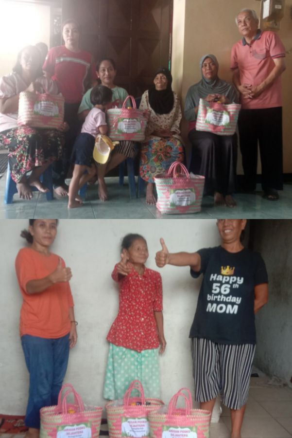 Hebat Posko Arisan Sejahtera Bojonegoro Bagikan 150 Paket Sembako Buat Kaum Duafa
