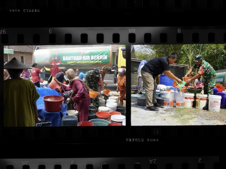 IJTI, Kodim 0813 dan BPBD Bojonegoro Pasok 21 Ribu Liter Air Bersih di Tlogohaji