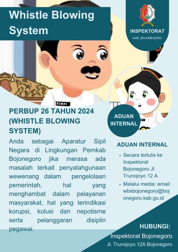 Inspektorat Bojonegoro Buka Sarana Pengaduan Internal Khusus ASN Melalui WBS