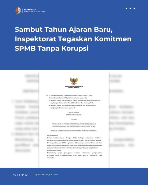 Inspektorat Bojonegoro Tegaskan Komitmen SPMB Tanpa Korupsi