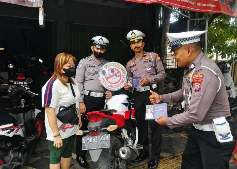 Jelang Nataru, Satlantas Polres Bojonegoro Imbau Toko Variasi dan Bengkel Motor Tidak Layani Knalpot