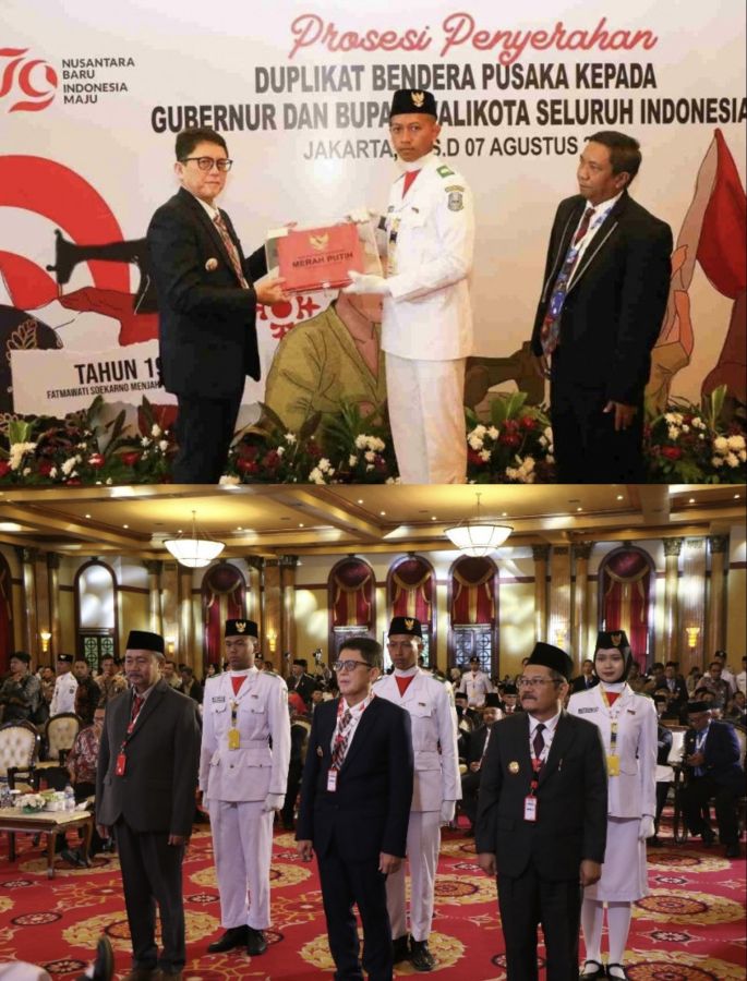 Jepang Peringatan HUT RI Ke-79 PJ Bupati Bojonegoro Adriyanto Terima Duplikat Bendera Pusaka 