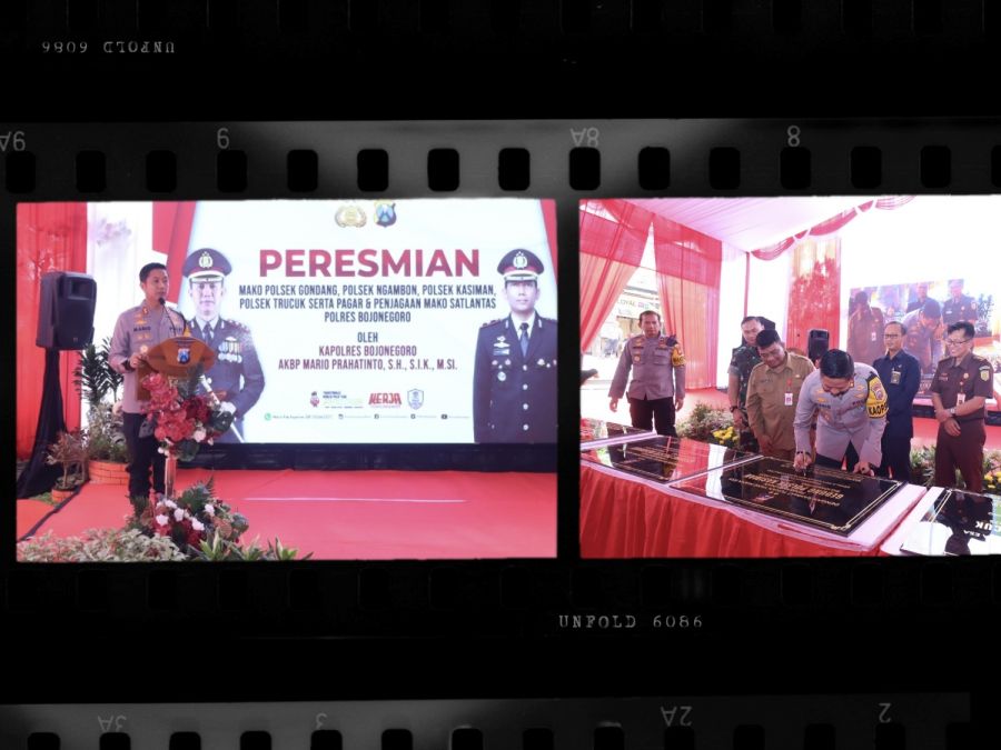 Kapolres Bojonegoro AKBP Mario Prahatinto SH. SIK Resmikan Empat Polsek dan Penjagaan Mako Satlantas