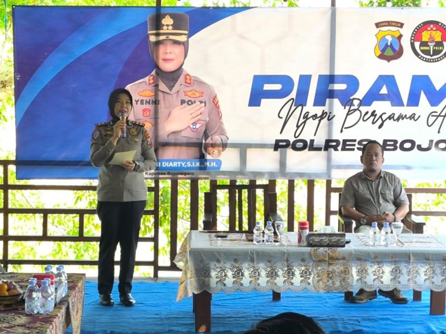 Kapolres Bojonegoro  AKBP Yenni Diarti, S.I.K., M.H.,Gelar Piramida Bersama Ajak Media