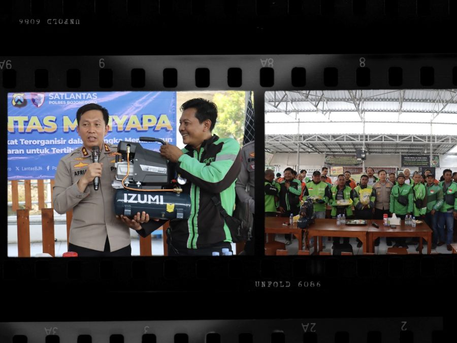Kapolres Bojonegoro Beri Bantuan, Ajak Ojol Jaga Kamtibmas