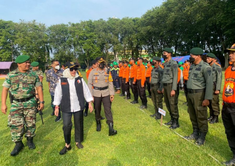 Kapolres Bojonegoro Hadiri Apel Gelar Pasukan Kesiapsiagaan Penanggulangan Bencana Tahun 2022
