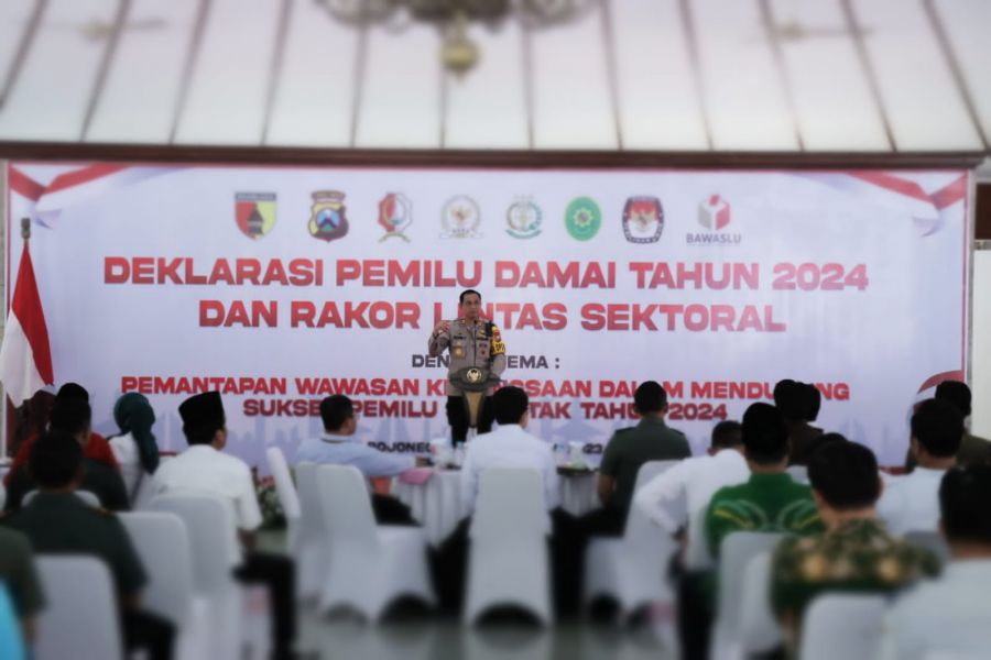 Kapolres Bojonegoro Hadiri Deklarasi Pemilu Damai Tahun 2024