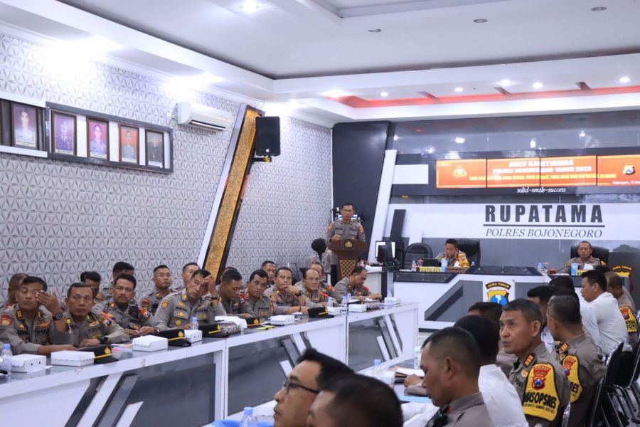 Kapolres Bojonegoro Pimpin Anev Sitkamtibmas dan Kesiapan Pemilu 2024