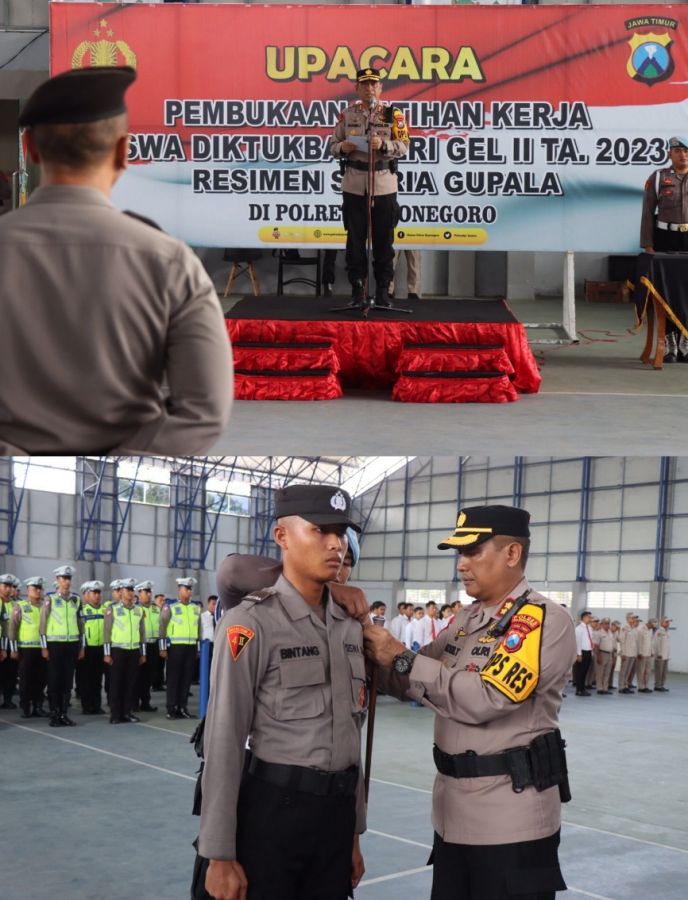 Kapolres Bojonegoro Pimpin Upacara Penerimaan Siswa Latja SPN Mojokerto Polda Jatim