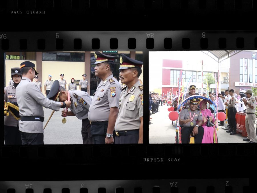 Kapolres Bojonegoro Pimpin Upacara Pelepasan Purna Tugas Anggota Polres