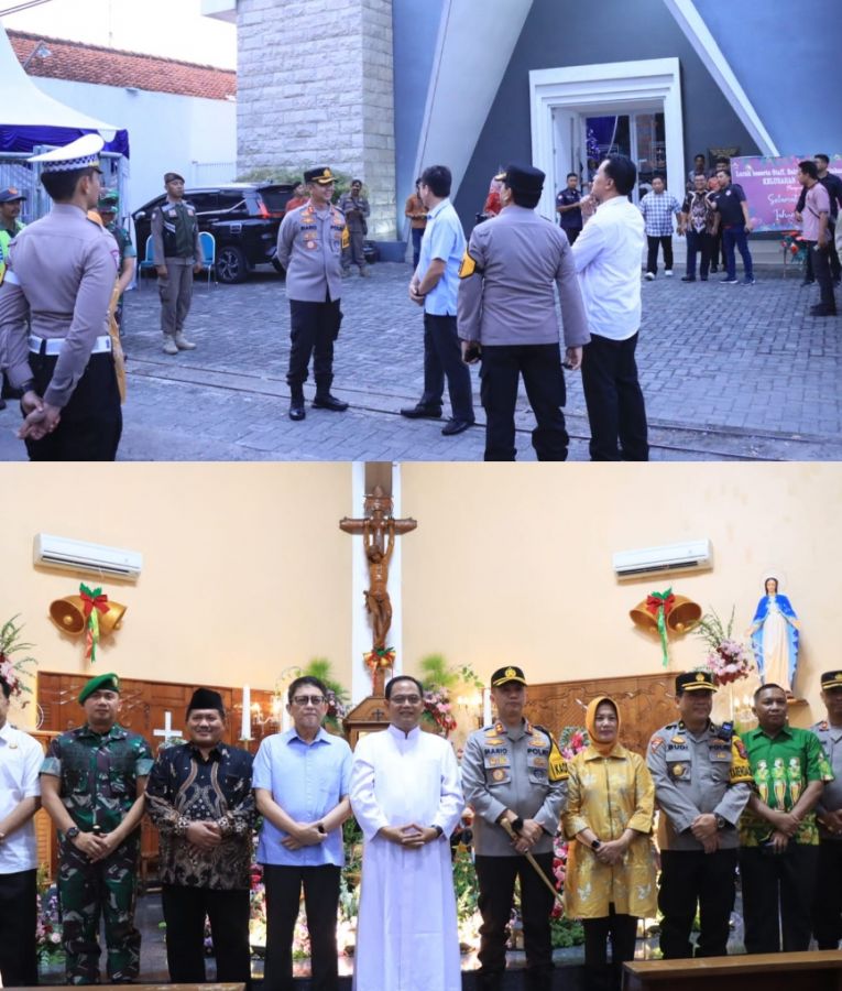 Kapolres Bojonegoro Tinjau Gereja dan Pos Pam – Pos Yan Ajak Masyarakat Jaga Kamtibmas Saat Nataru