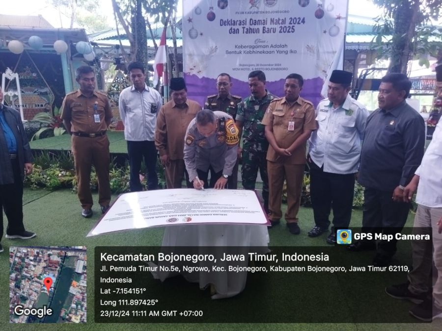 Kapolsek Bojonegoro Kota Hadiri Deklarasi Damai Natal dan Tahun Baru, Ajak Masyarakat Jaga Kerukunan