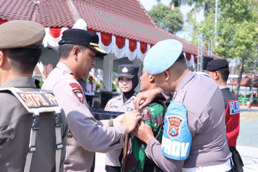 Kawal Pemilu, Polres Bojonegoro Gelar Pasukan Ops. Mantap Brata Semeru 2023 – 2024