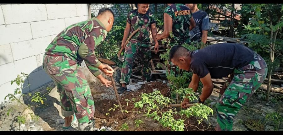 Kegigihan anggota satgas TMMD 114 Kodim 0812 Lamongan dalam pembangunan jambanisasi